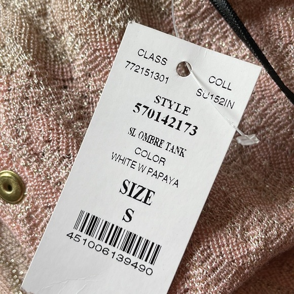 NWT $68 WHBM stunning metallic asymmetrical ombré tank - Picture 11 of 11